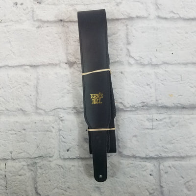 Ernie Ball 2 Inch Black Leather Guitar Strap