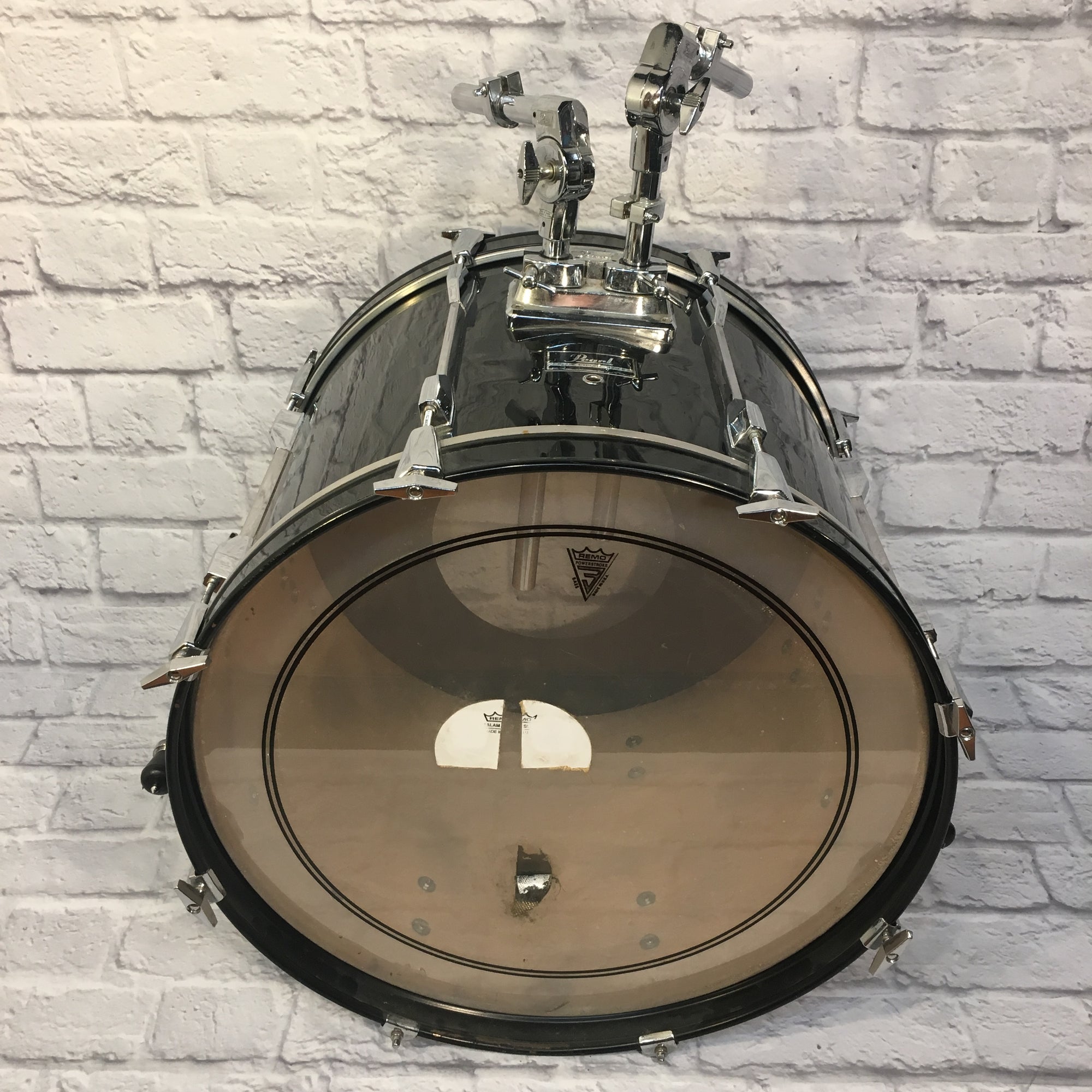 1990's Pearl Export 6 Piece Black Drum Kit