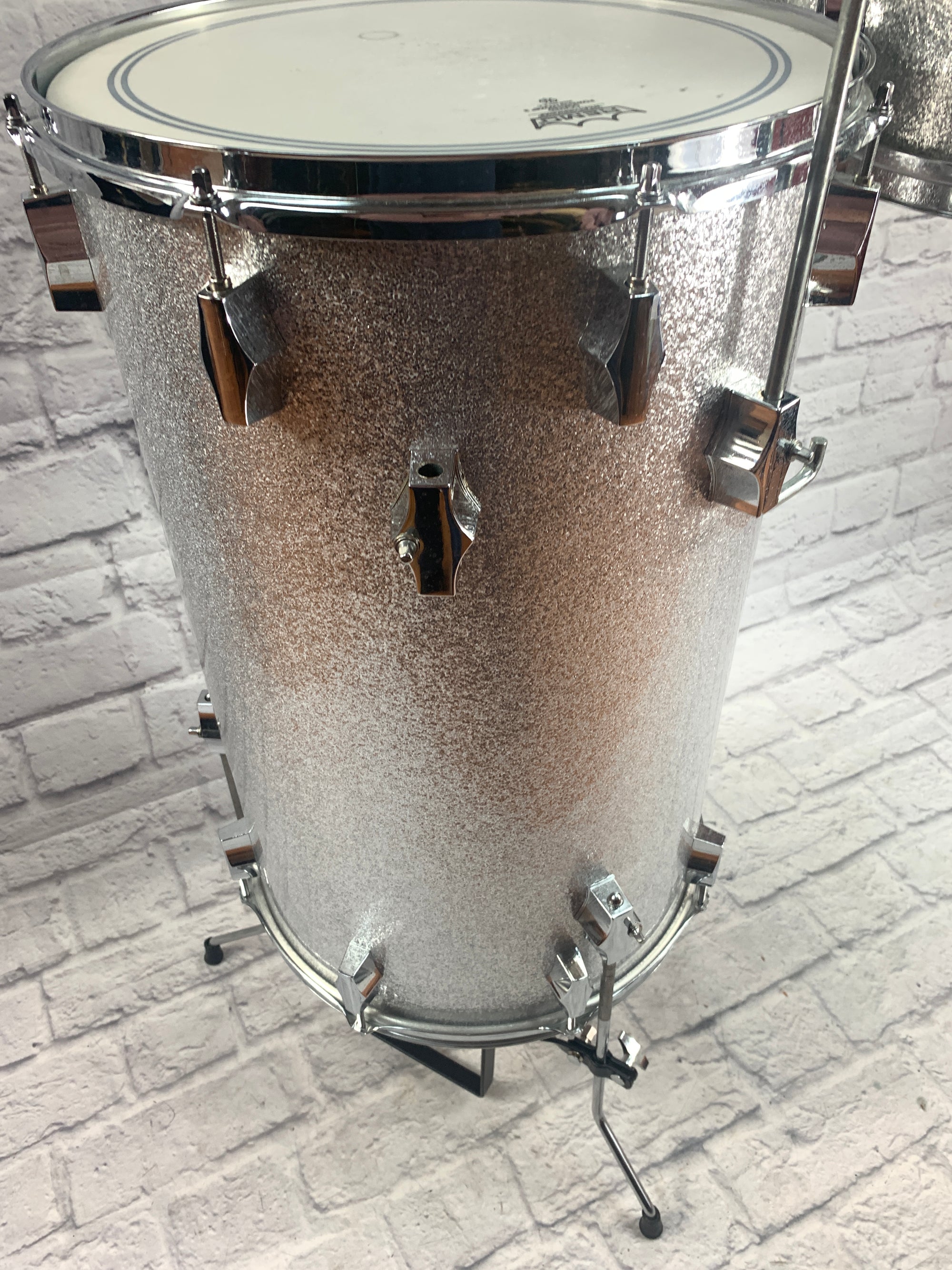 Ultraphonic UP-C 3 Piece Standing Cocktail Drum Kit Silver Sparkle