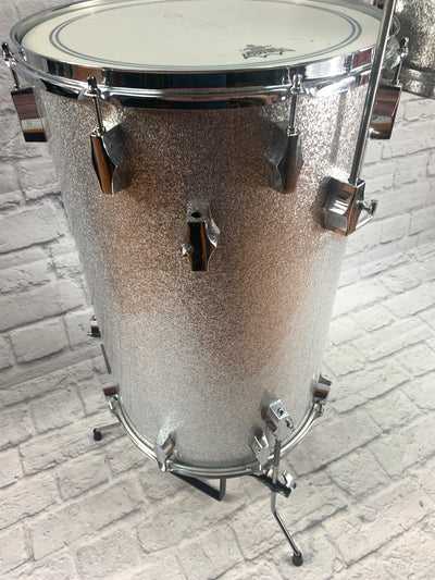 Ultraphonic UP-C 3 Piece Standing Cocktail Drum Kit Silver Sparkle