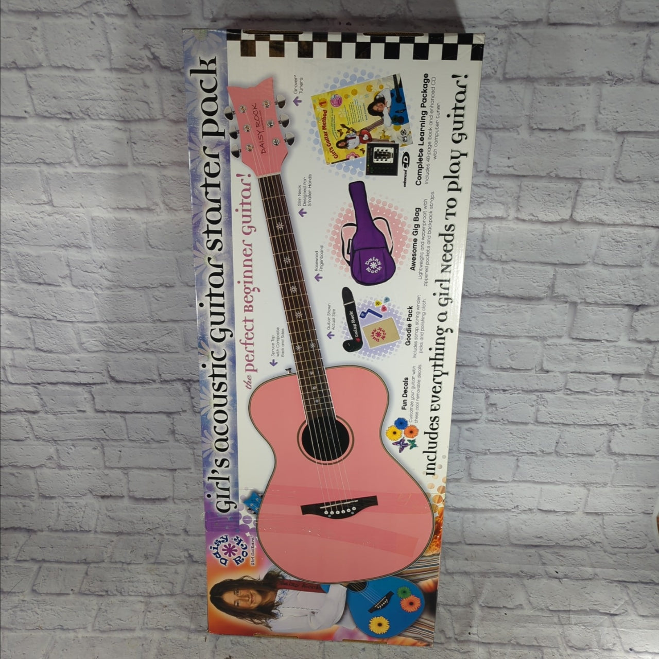 Daisy Rock Powder Pink Acoustic Guitar
