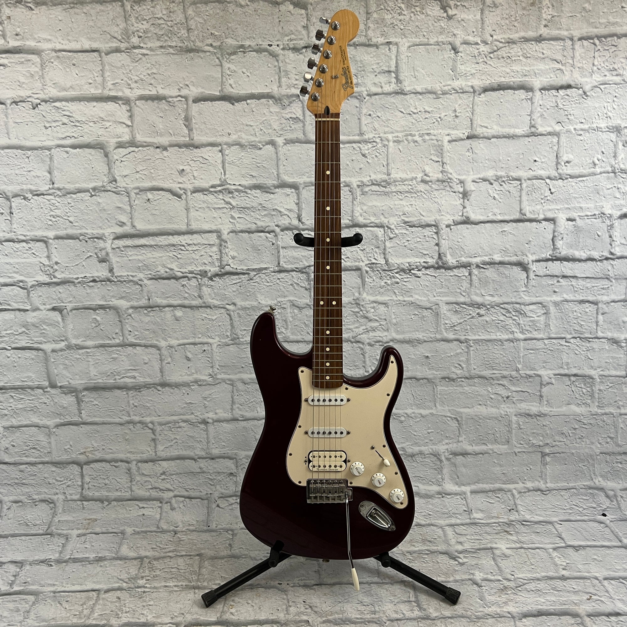 2003 MIM Fender Standard Stratocaster HSS Electric Guitar - Midnight Wine w/ Gig Bag