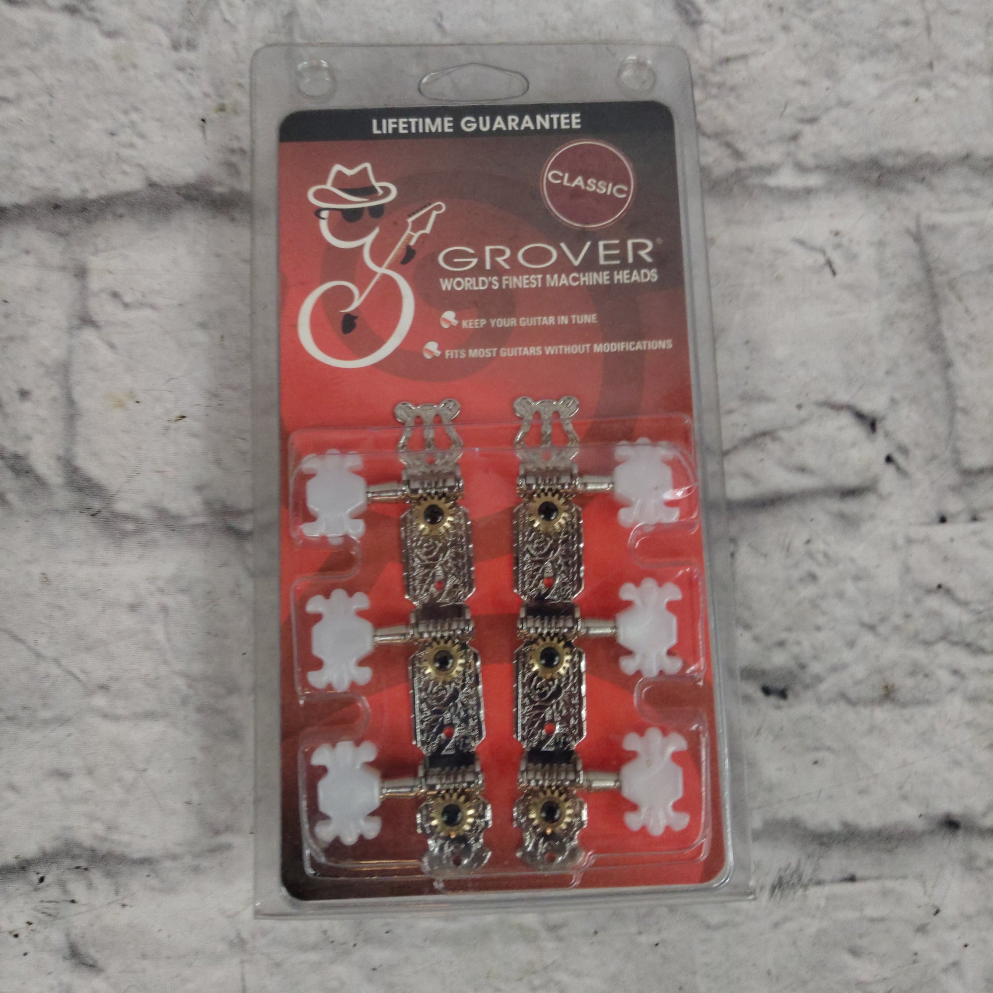 Grover 303N 3 per side Classical Guitar Tuning Machine Heads, Nickel
