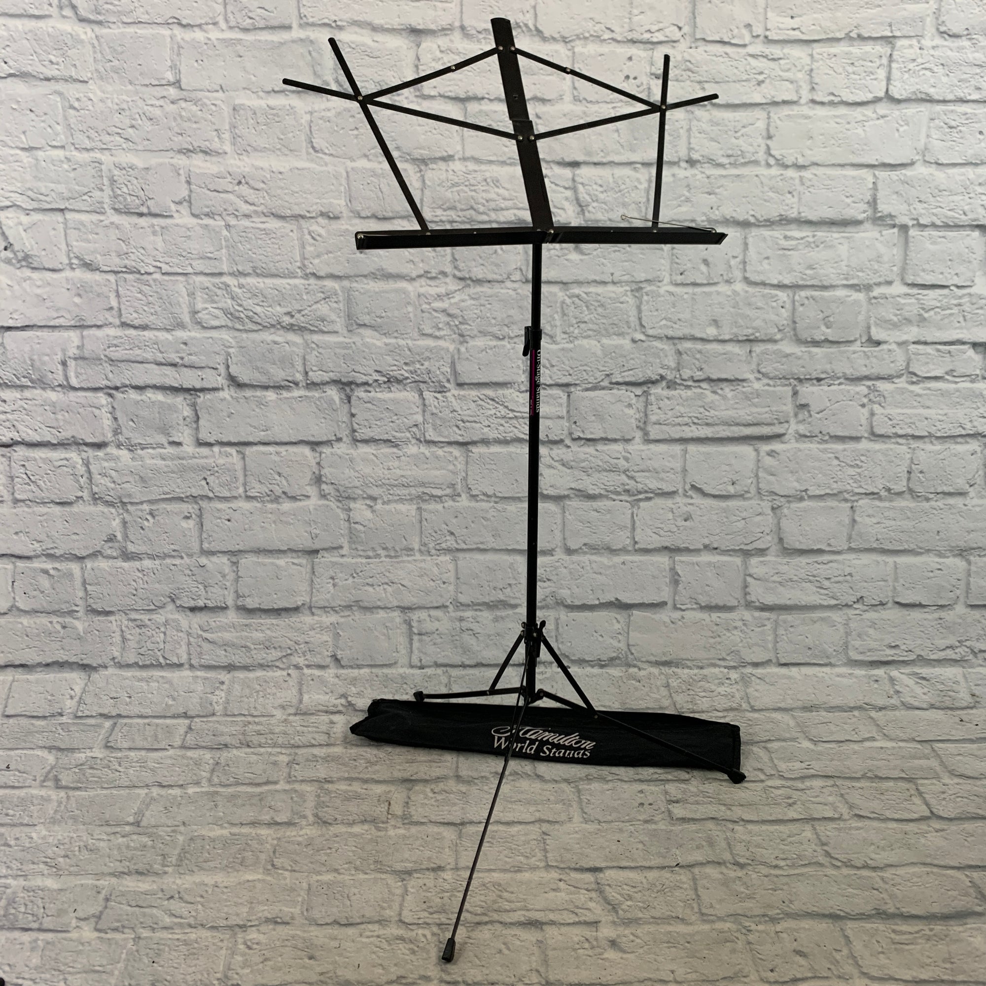 On Stage Black Foldable Music Stand (Hamilton Bag)