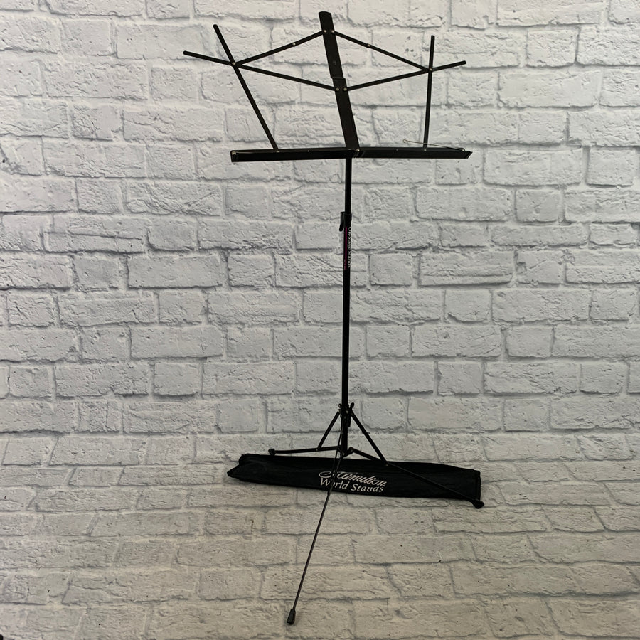 On Stage Black Foldable Music Stand (Hamilton Bag)
