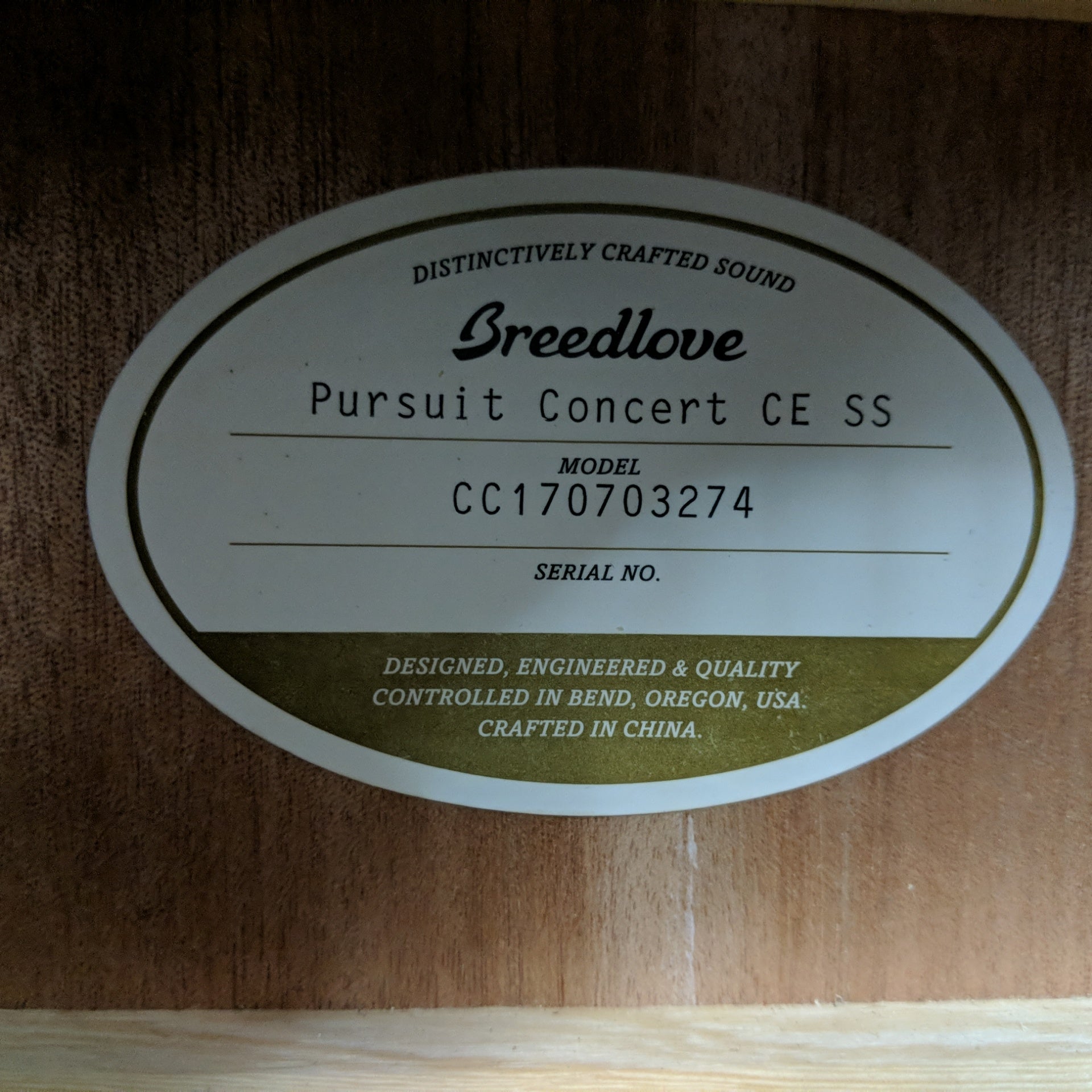 2018 Breedlove Pursuit Concert CE SS Acoustic Electric