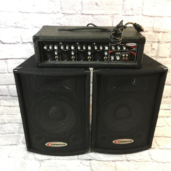 Harbinger HA60 4 Channel PA with Speakers AsIs Evolution Music
