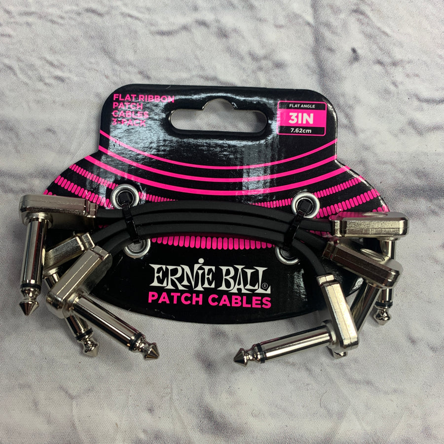 Ernie Ball 3" Flat Ribbon Patch Cable 3-Pack