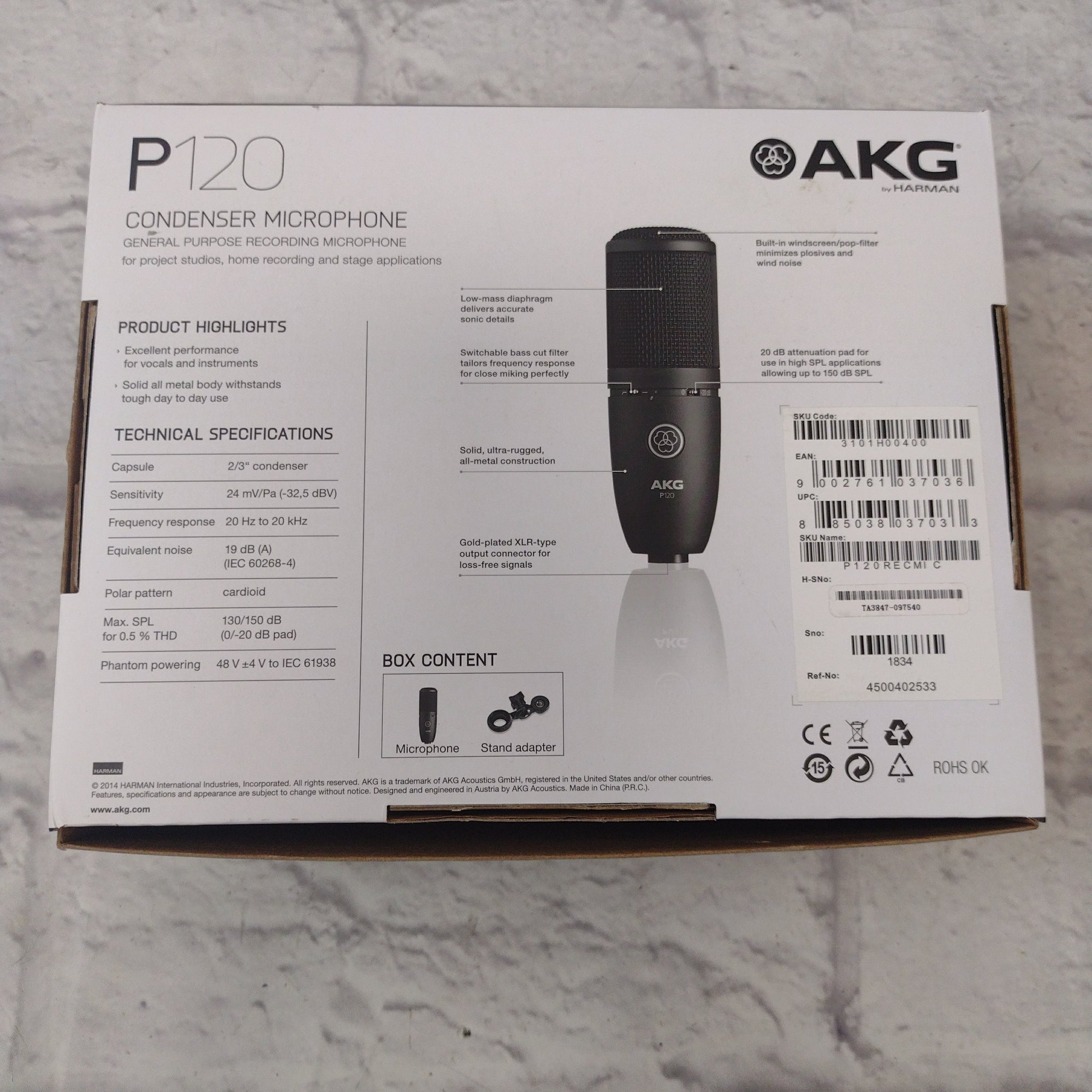 AKG P120 Condenser Microphone - Evolution Music