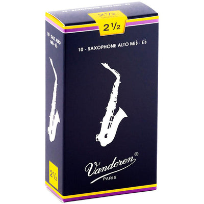 Vandoren Alto Saxophone Reeds Strength 2.5 - Box of 10