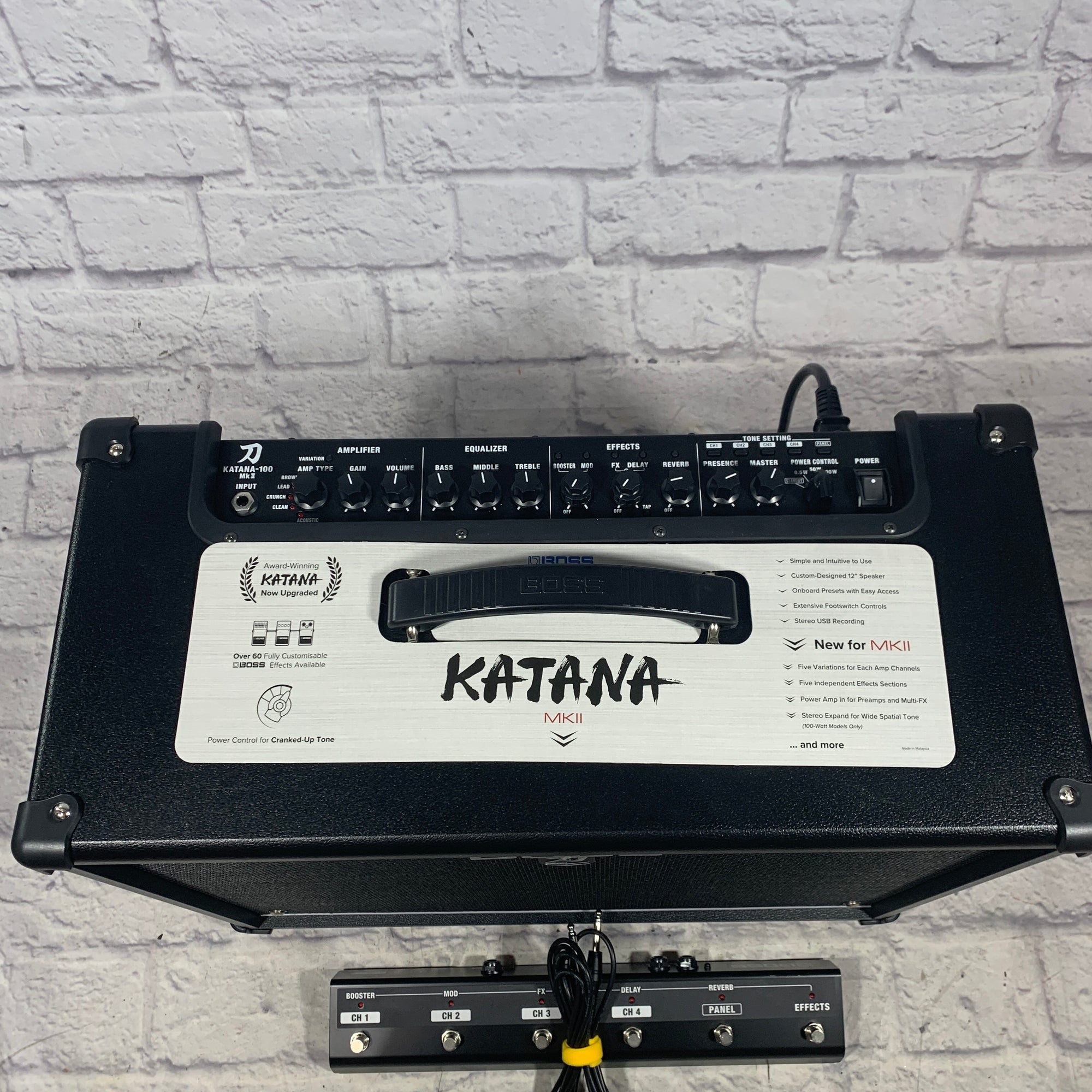 Boss KTN-100-2 100W Guitar Amp w/ Boss GA-FC GA Footswitch