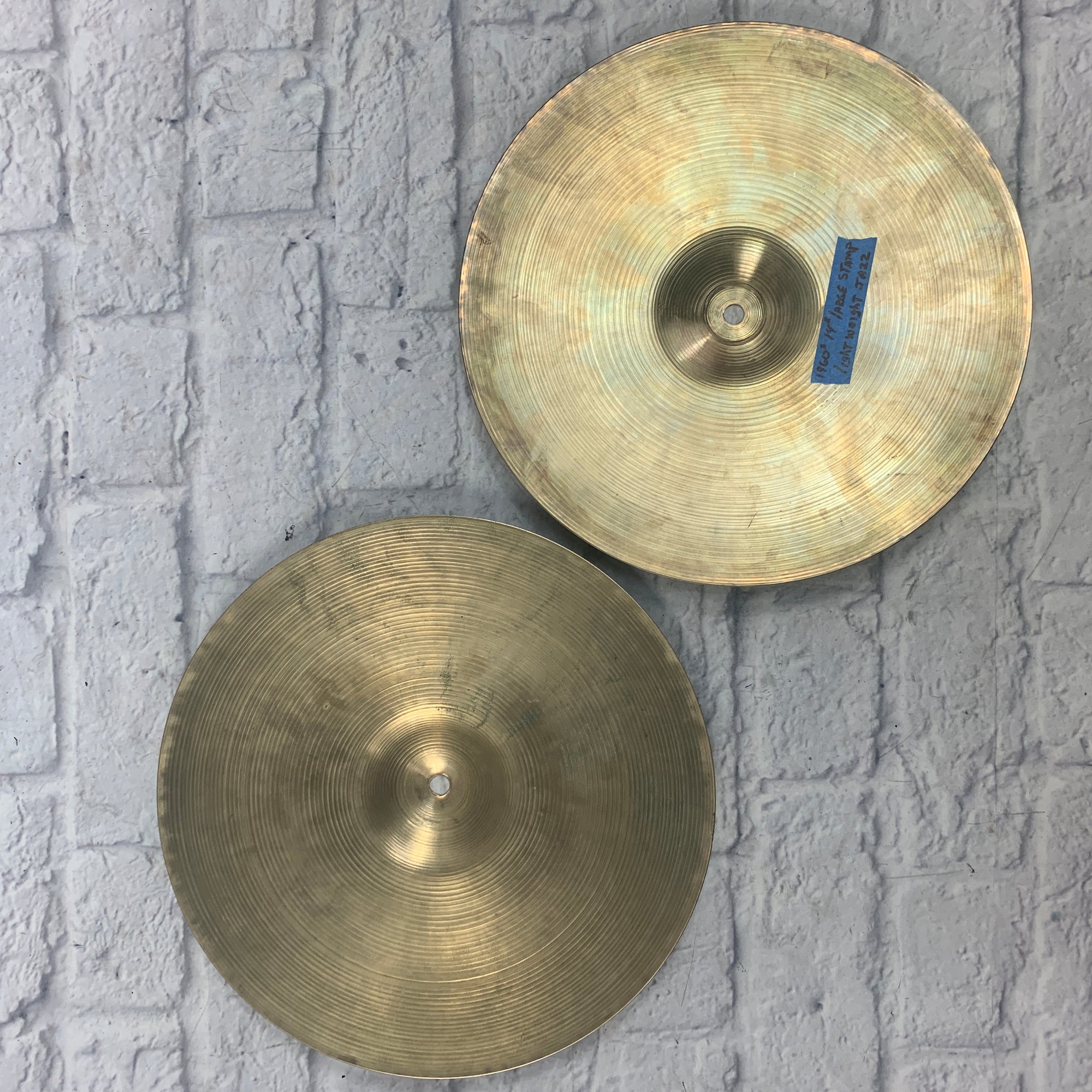 Vintage 1960s 14in Zildjian Hi Hat Cymbal Pair