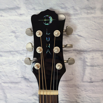 Luna FAU-DRA-BLK Fauna Dragon Black Acoustic/Electric Guitar