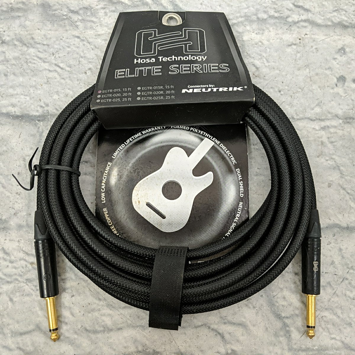 Hosa Elite Series EGTR-015 15 Foot Guitar Cable with Neutrik Connector Ends