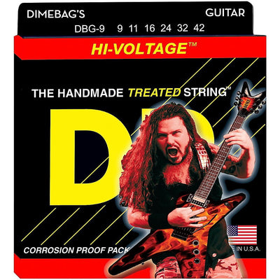 DR Strings Electric Guitar Strings, Dimebag Darrell Signature, Treated Nickel-Plated, 9-42