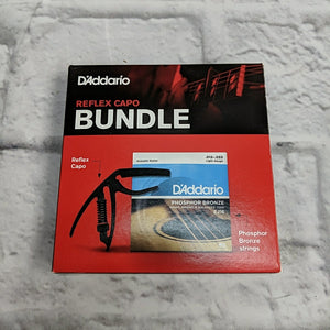 D'Addario Reflex Capo Bundle with 12-53 Phosphor Strings