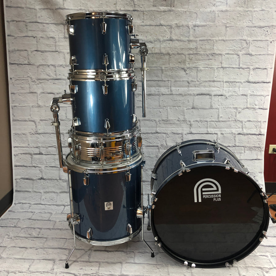 Percussion Plus 5pc Drum Set Gray Blue