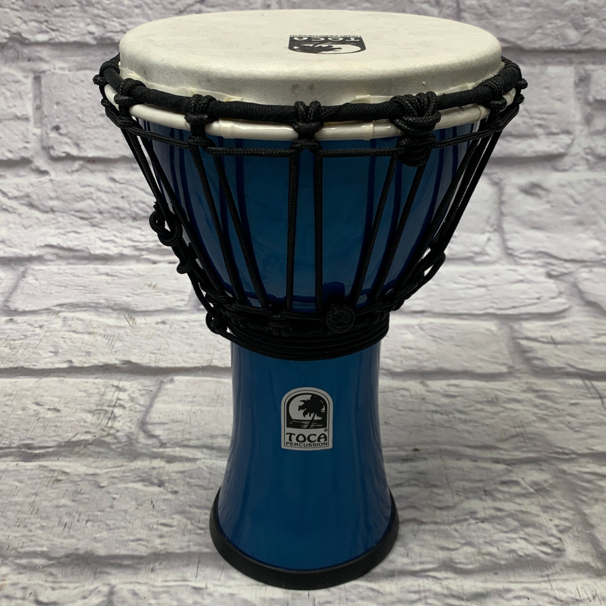 Toca TFCDJ-7 Freestyle Colorsound 7" Rope Tuned Djembe - Metallic Blue