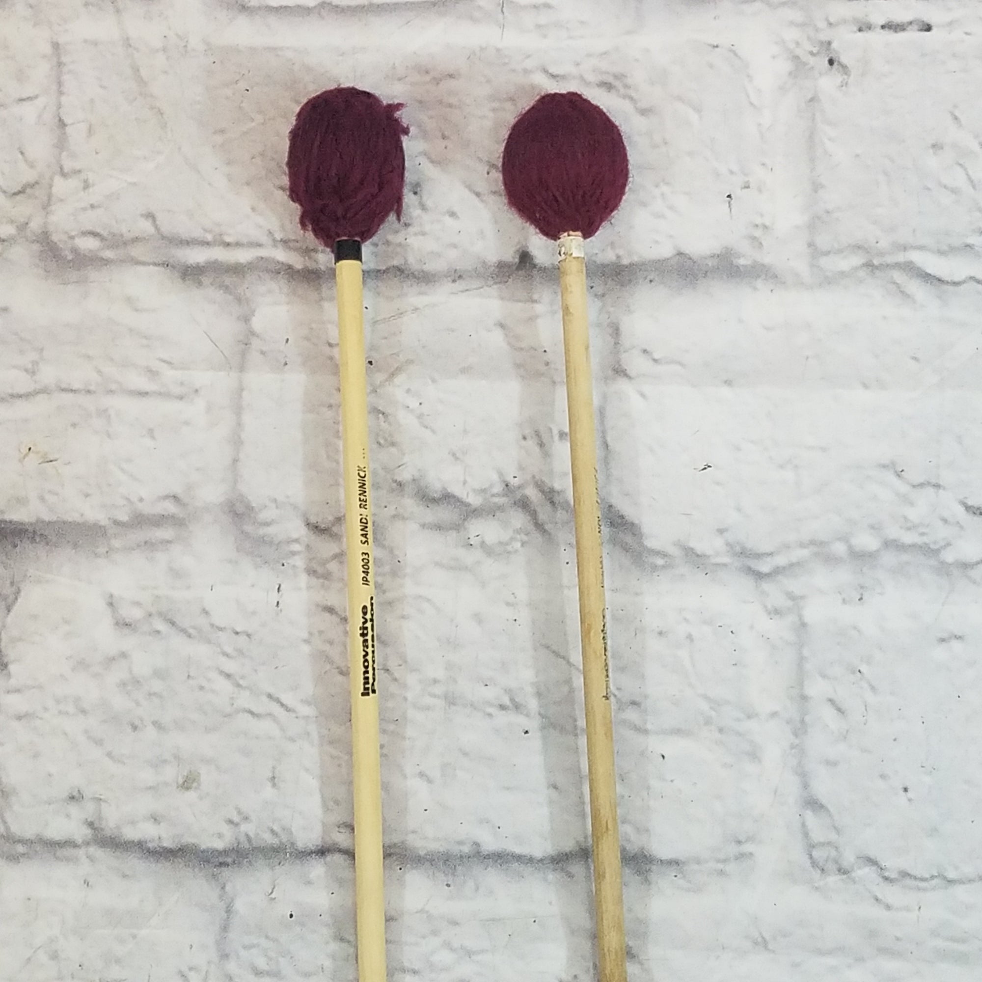 Innovative Percussion IP4001 Soft Marimba Mallets - Cranberry Yarn - Birch