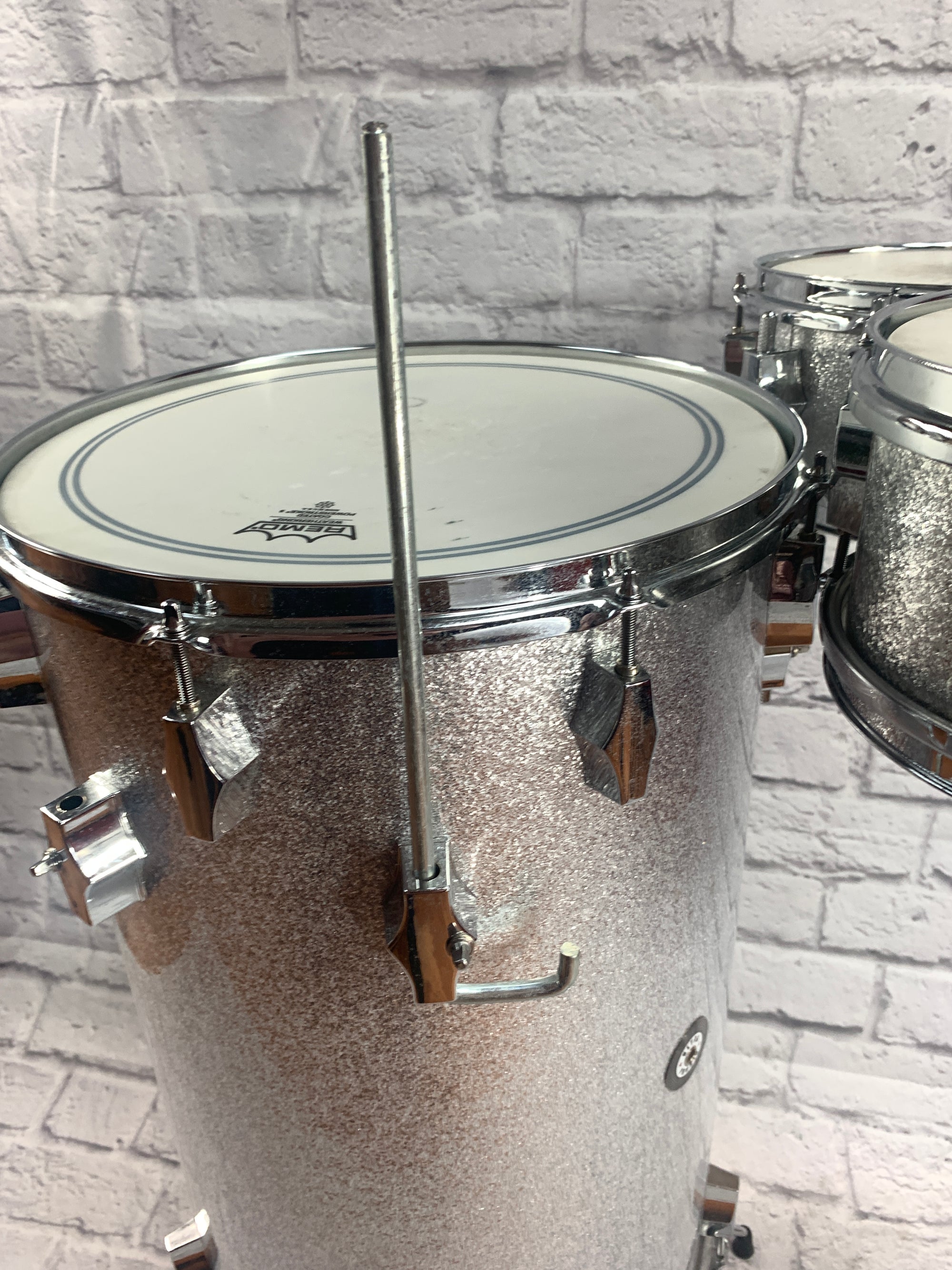 Ultraphonic UP-C 3 Piece Standing Cocktail Drum Kit Silver Sparkle