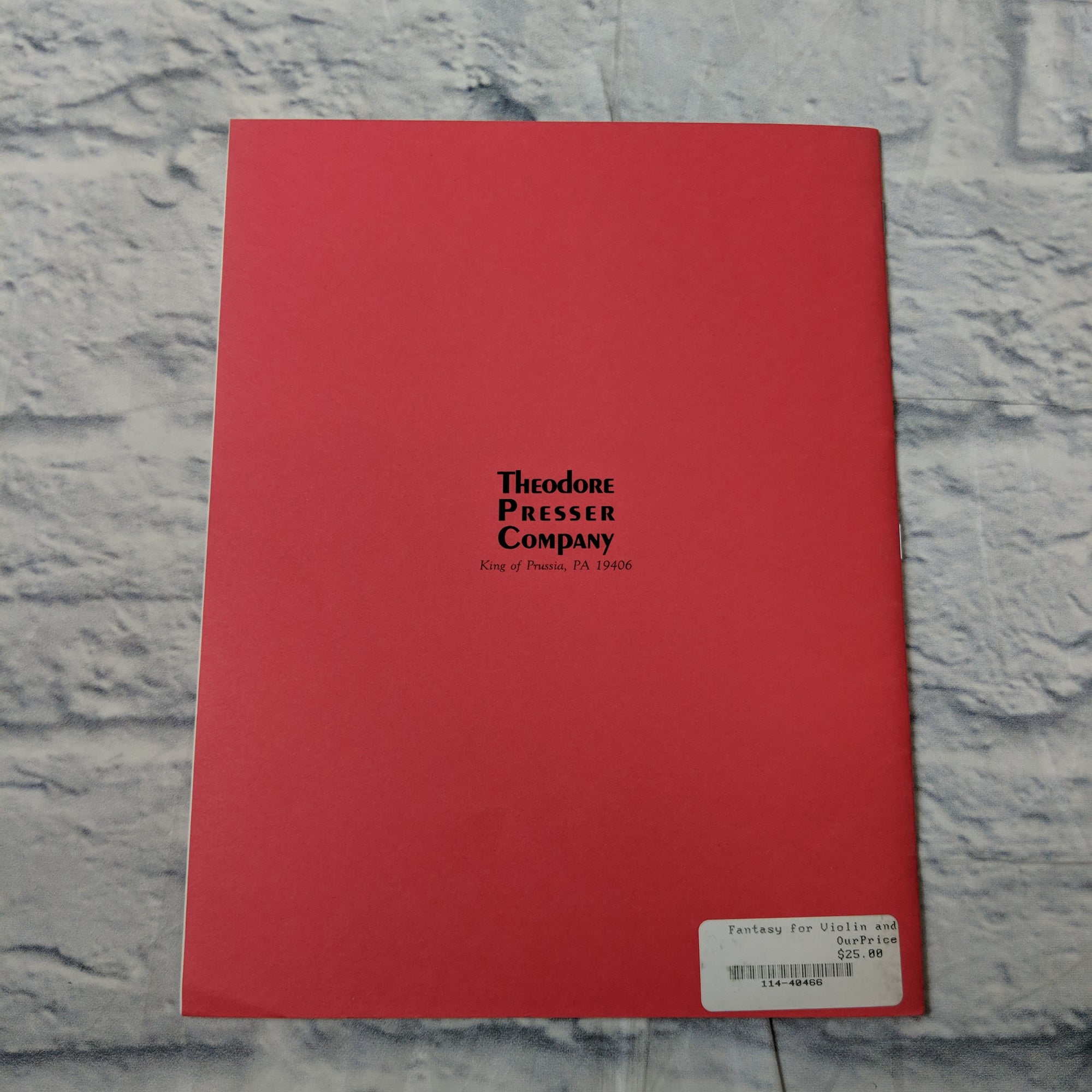 Ralph Shapey Fantasy for Violin and Piano Set of two performance scores