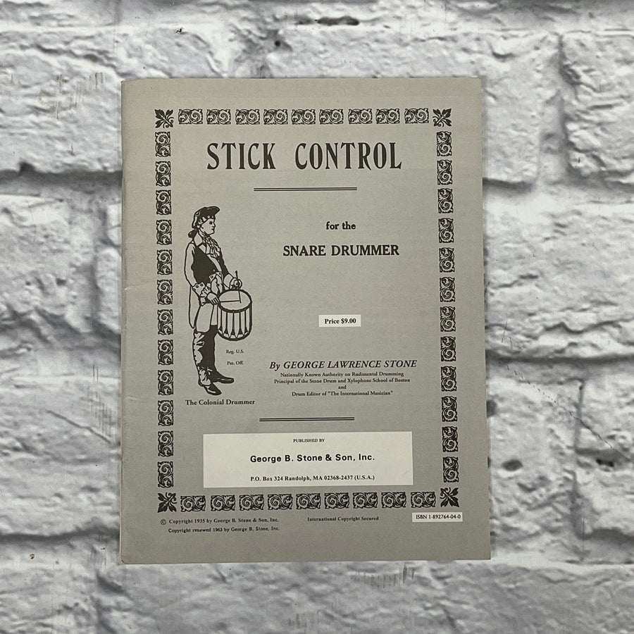 George B. Stone Stick Control for the Snare Drummer Book