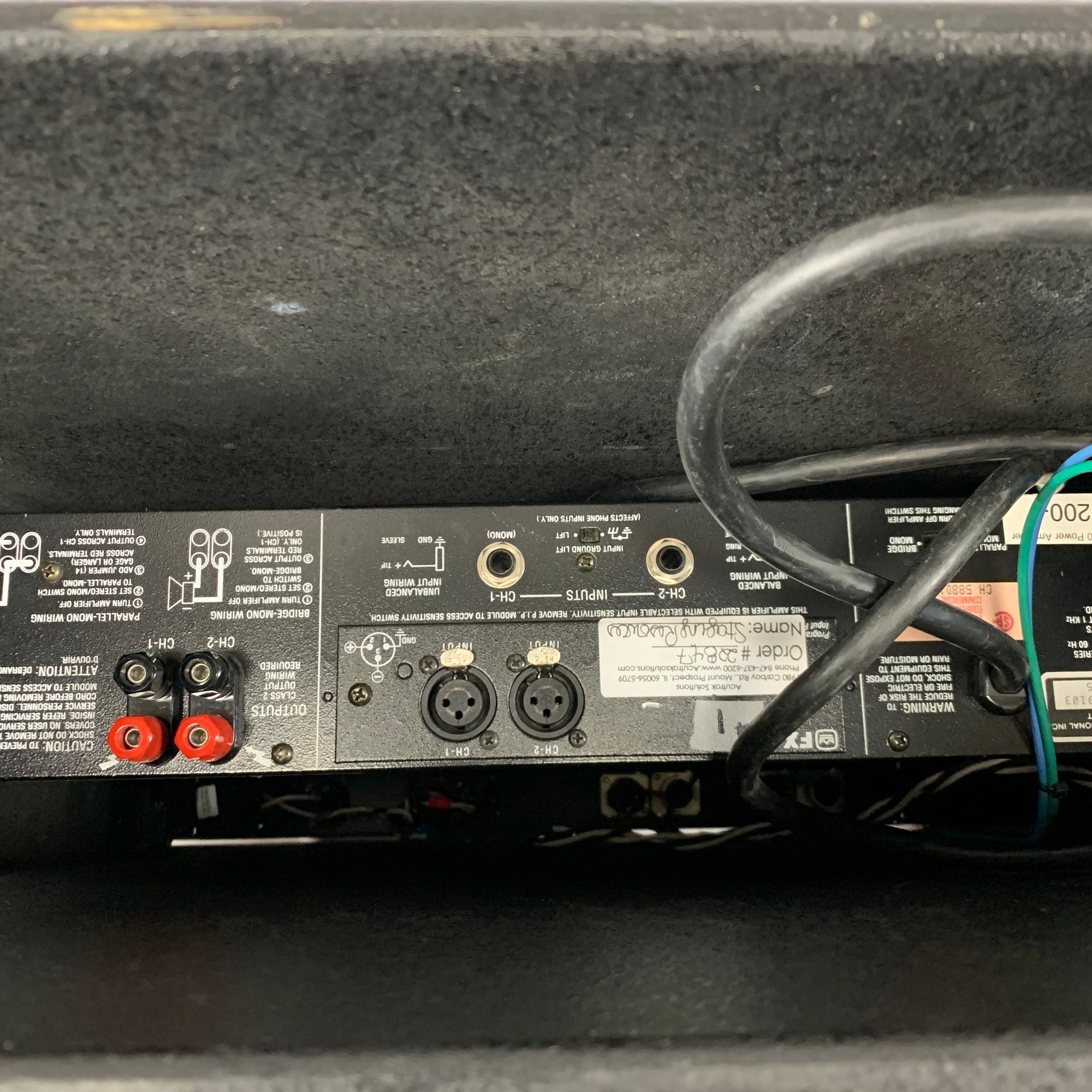 Crown Macro-Tech 1200 2-Channel Power Amplifier w/ Custom Connector Panel & Rack Case