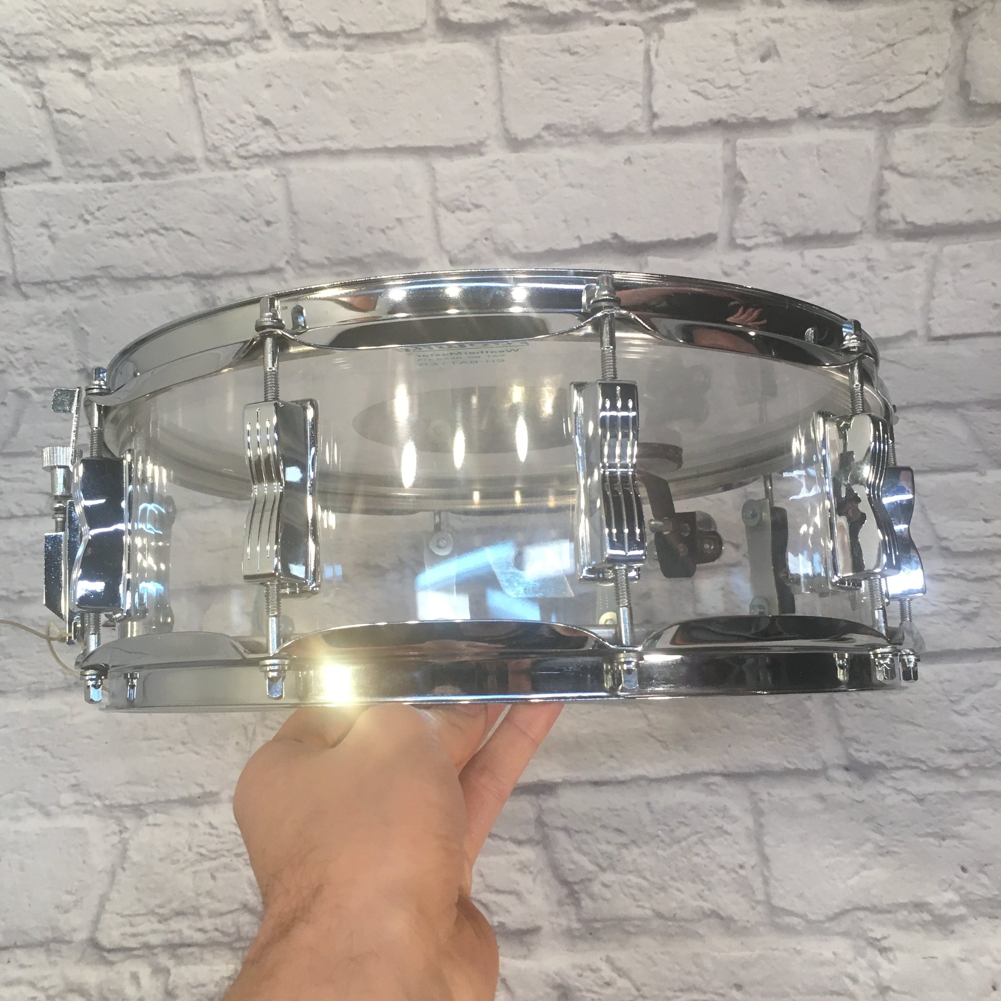 Rare 1976 Ludwig 14x5 Vistalite 10 Lug Clear Snare Drum
