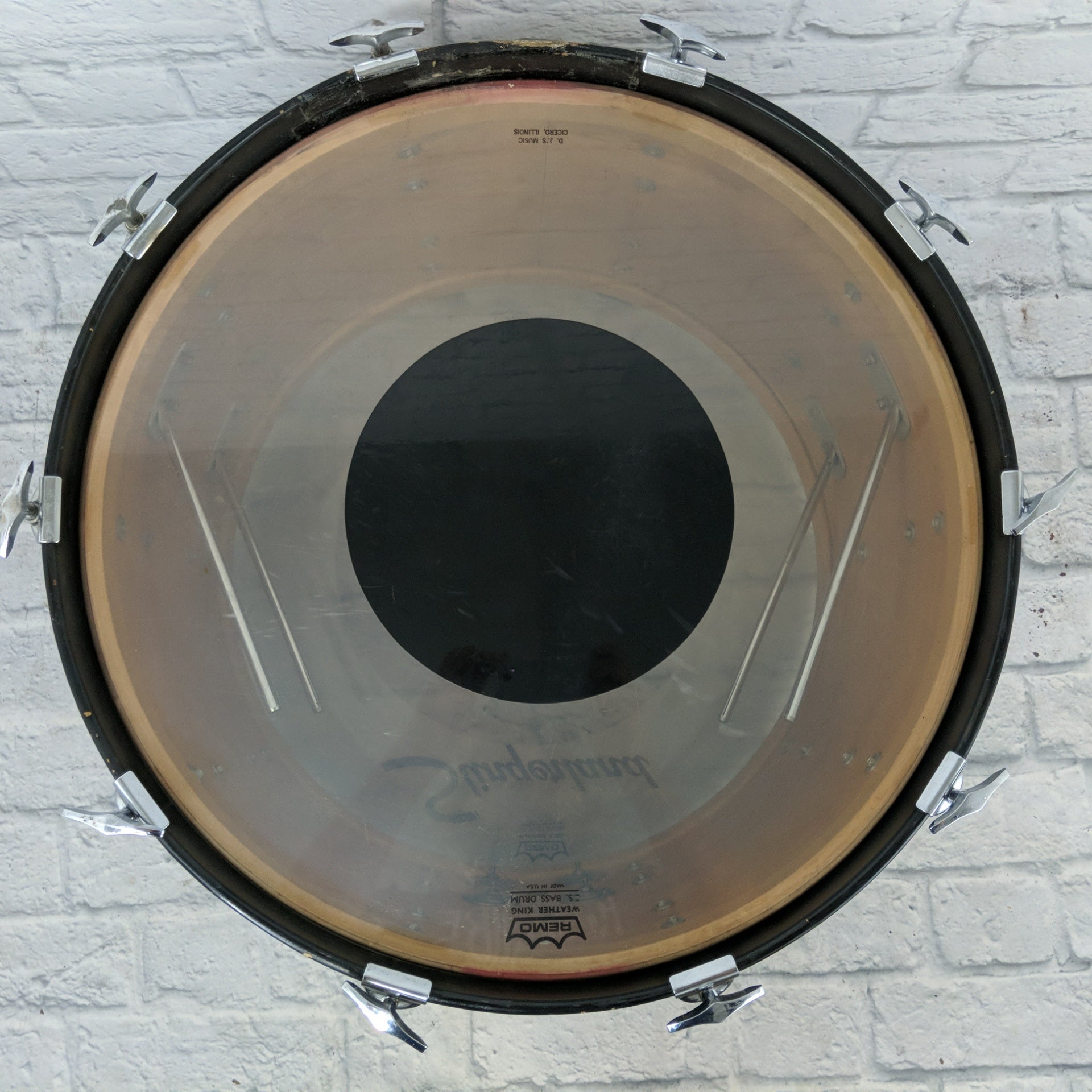 70's Slingerland Black Diamond 3ply 14x22 Four Leg Bass Drum