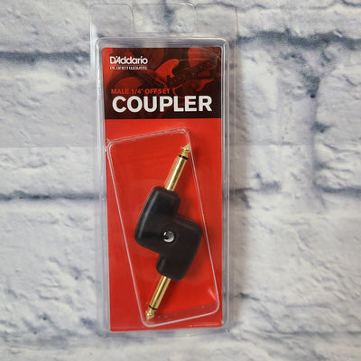 Planet Waves 1/4 Inch Male Mono OffsetGold-Tipped Guitar Pedal Coupler