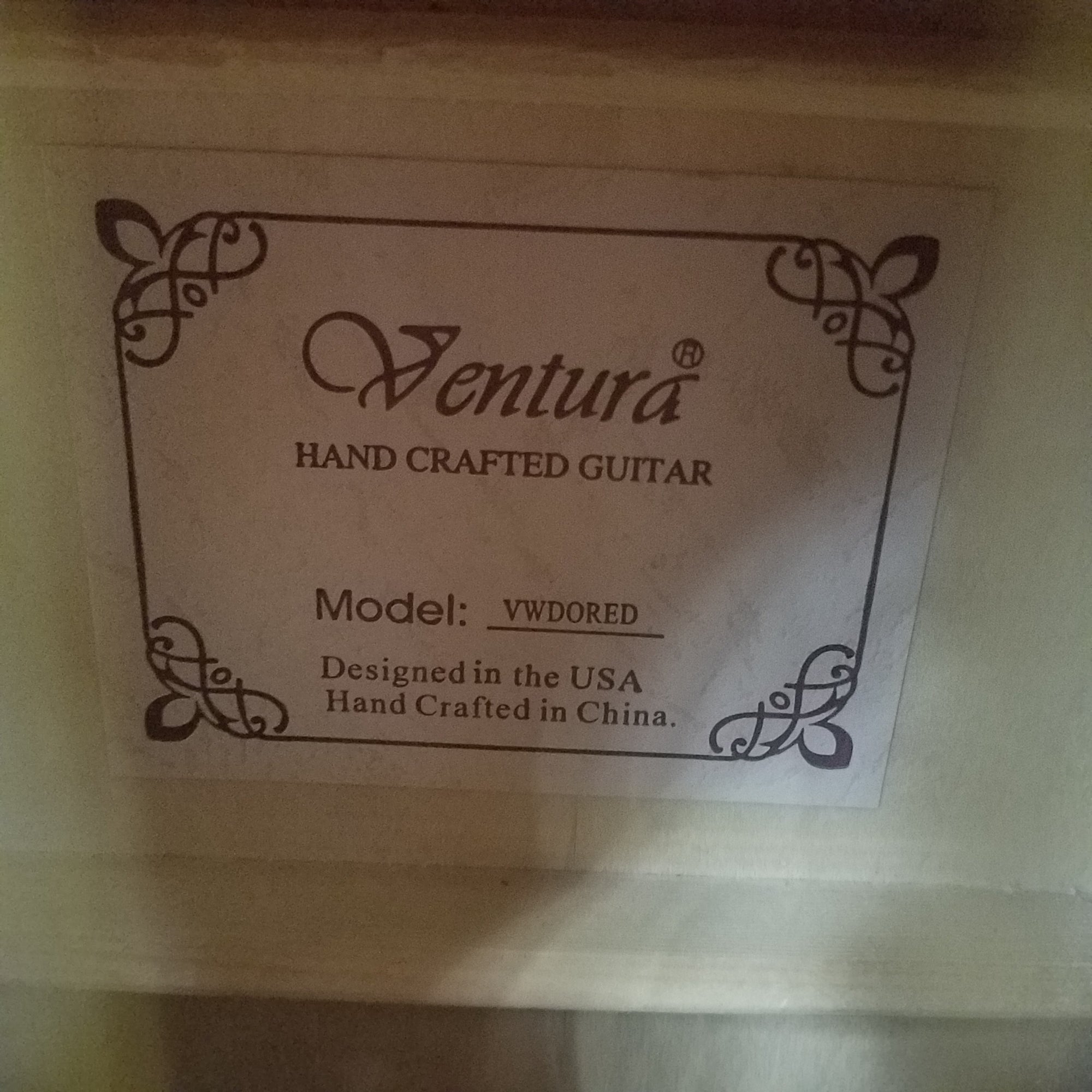 Ventura VWDORED Red Dreadnought Acoustic Guitar