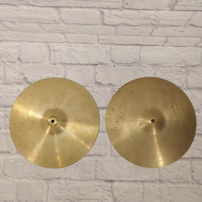 Vintage Late 60s Zildjian 14in Hi Hat Cymbal Pair
