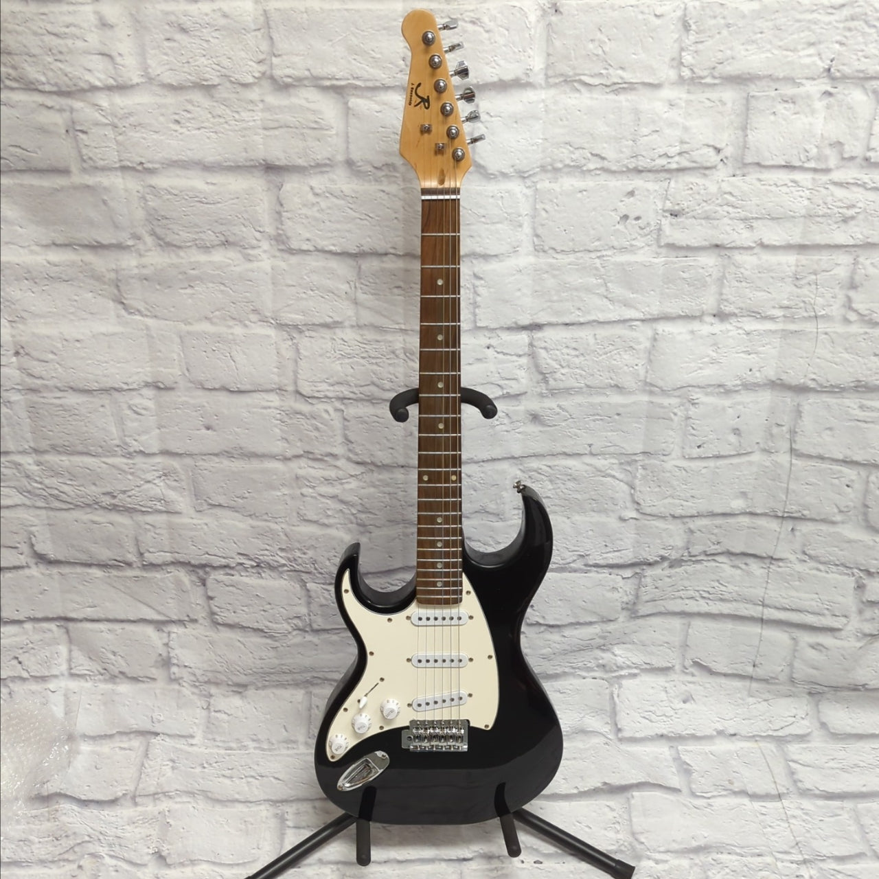 J Reynolds Left Handed Lefty Strat Style Electric Guitar - Black