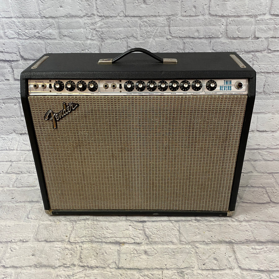 Vintage 1973 Fender Twin Reverb Silverface Guitar Combo Amp