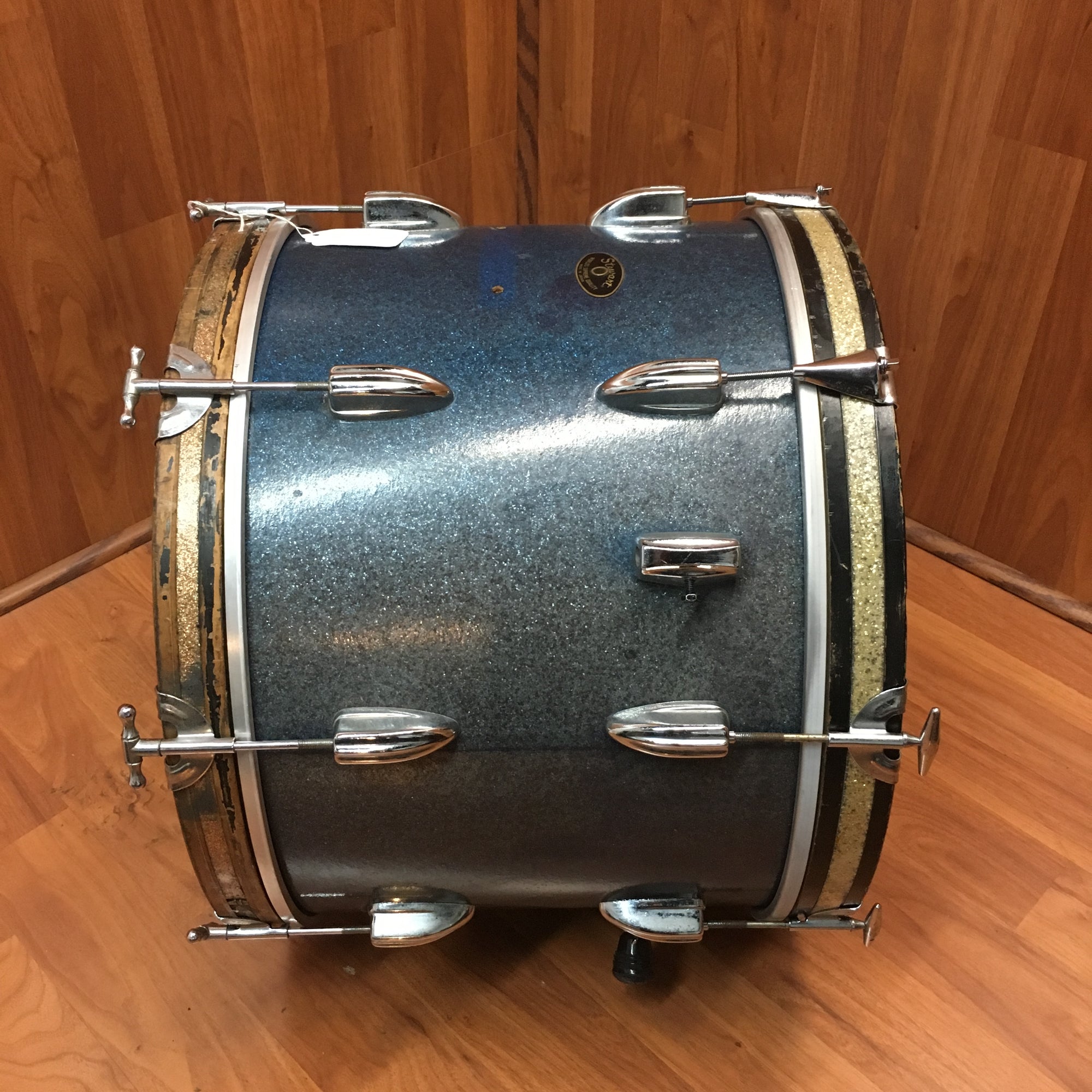 Stewart 20" X 14" Blue Sparkle Bass Drum 1960s