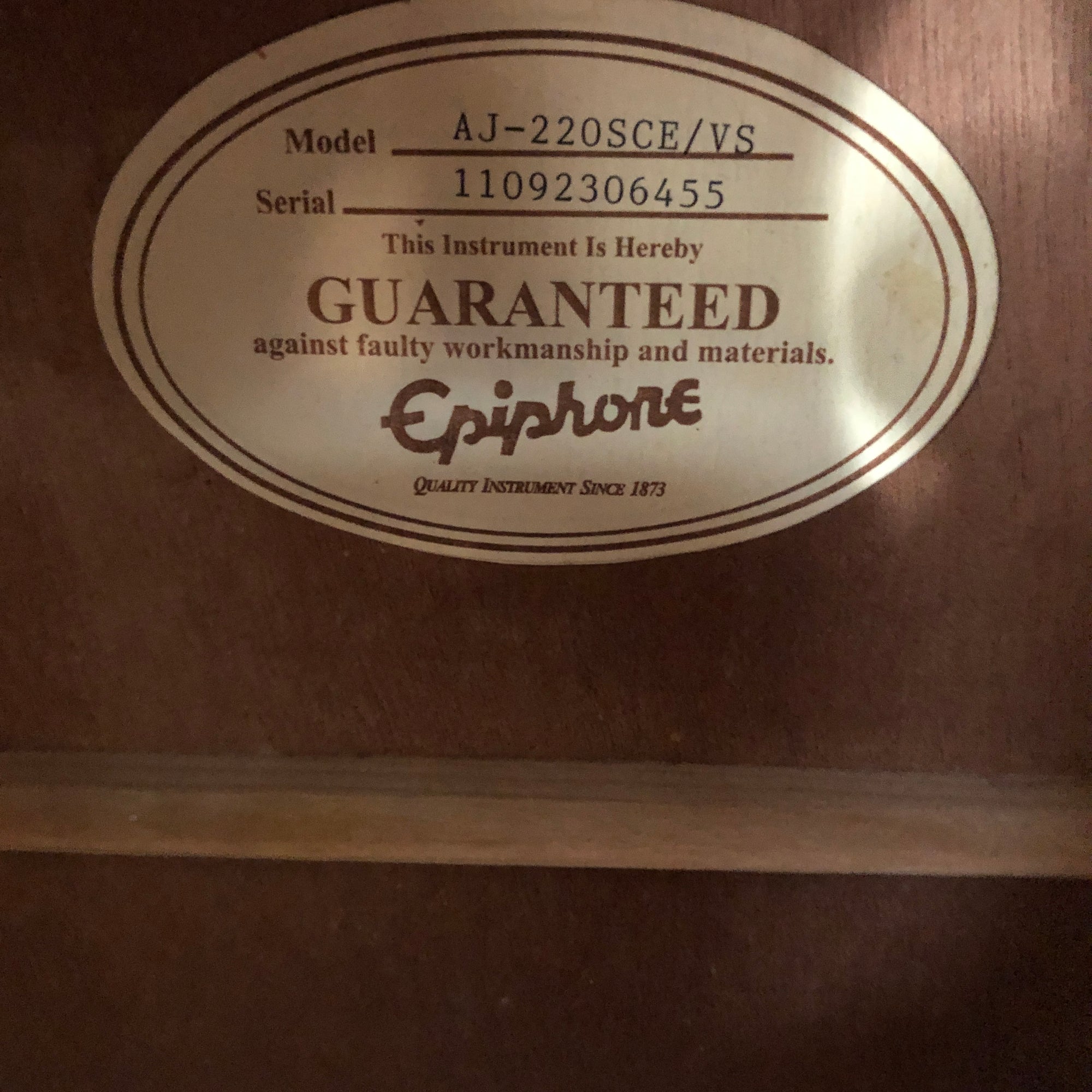 Epiphone AJ-220SCE/VS Acoustic Guitar