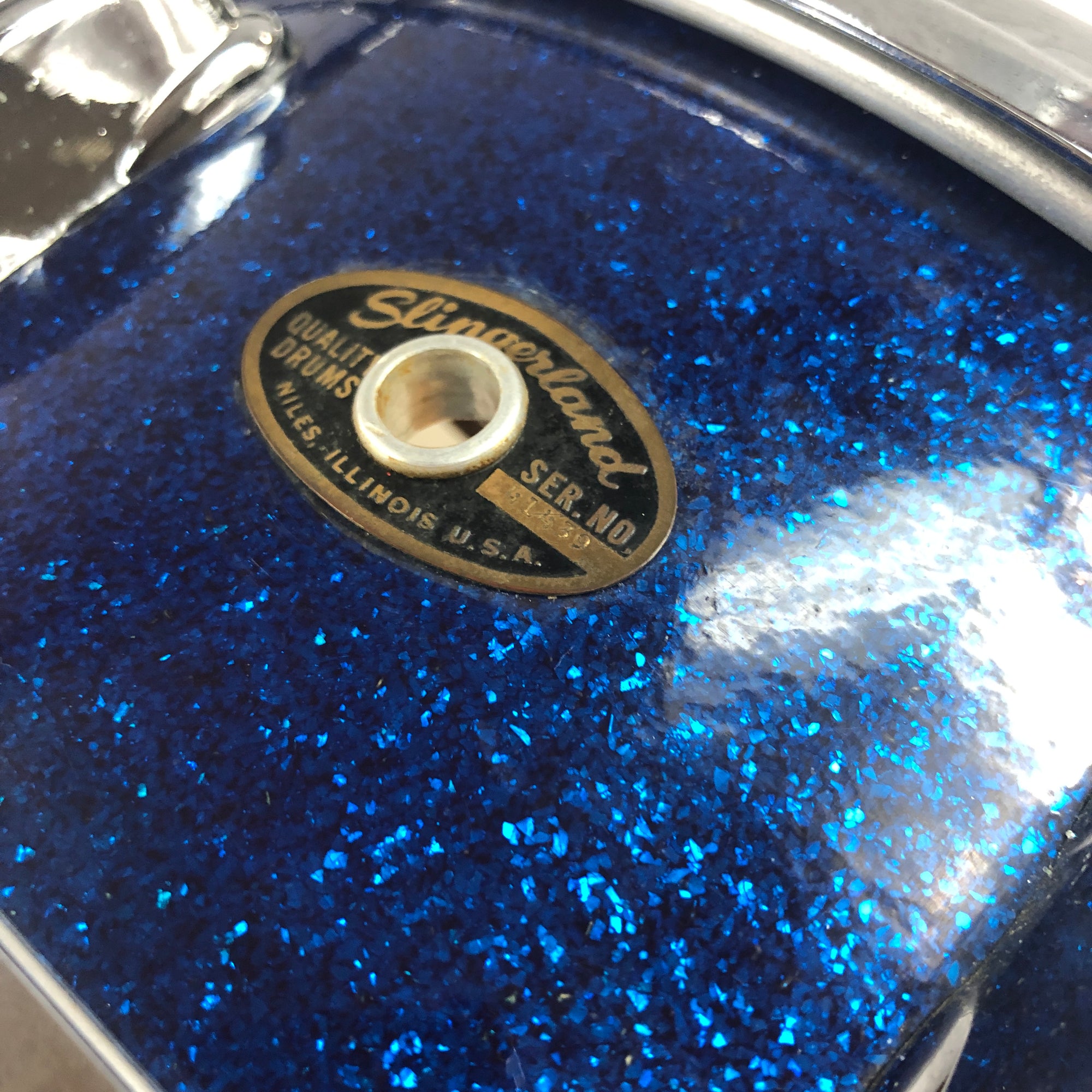Vintage Slingerland 14 x 5.5 Radio King Snare - Blue Sparkle