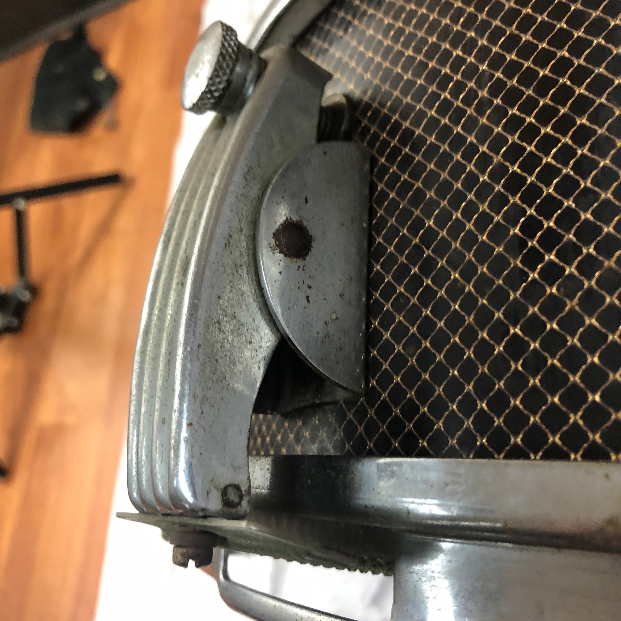 Vintage 1959 Slingerland Radio King Gold Veil Ebony 13 Snare