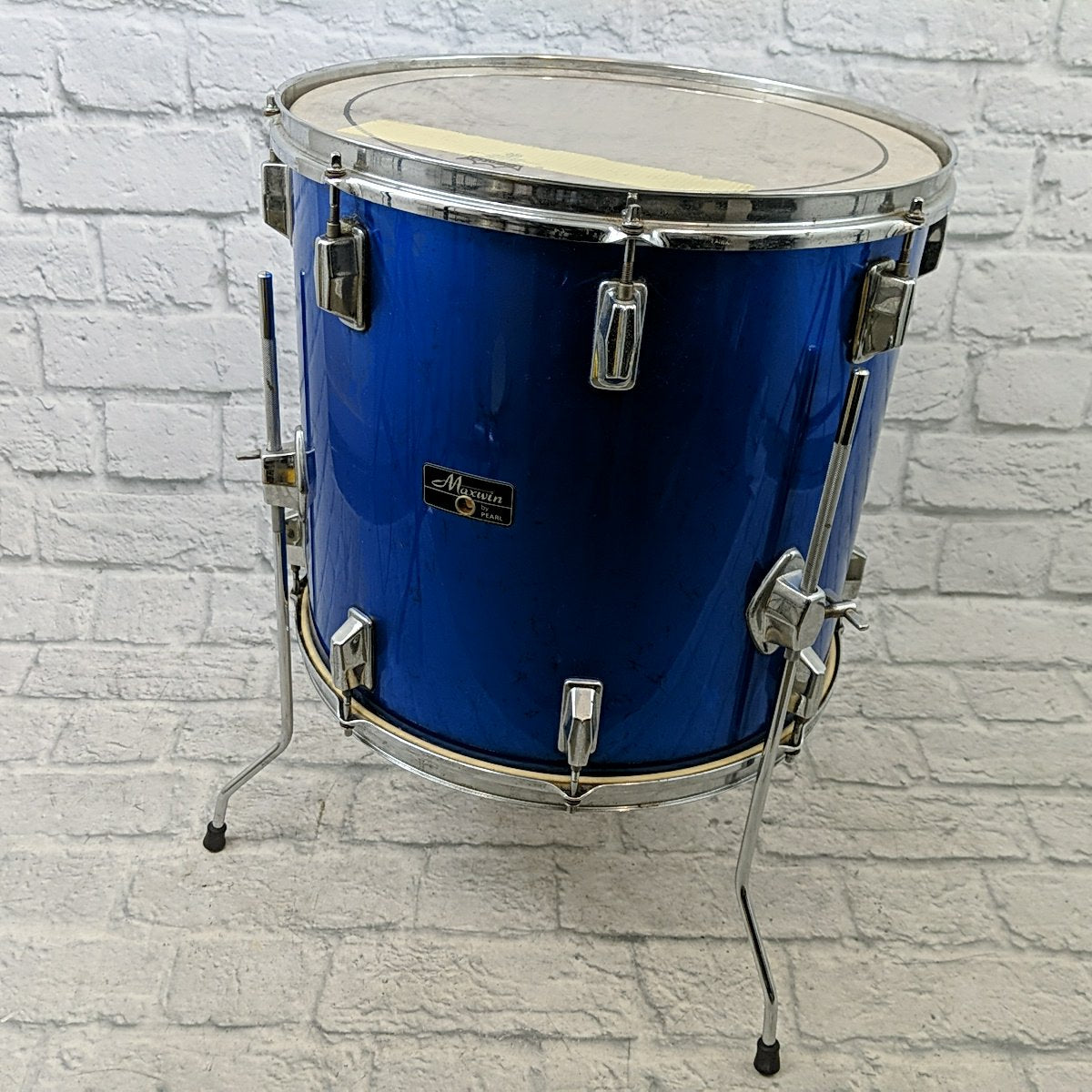 Vintage 1970s Maxwin by Pearl 14 x 16 Floor Tom - Blue