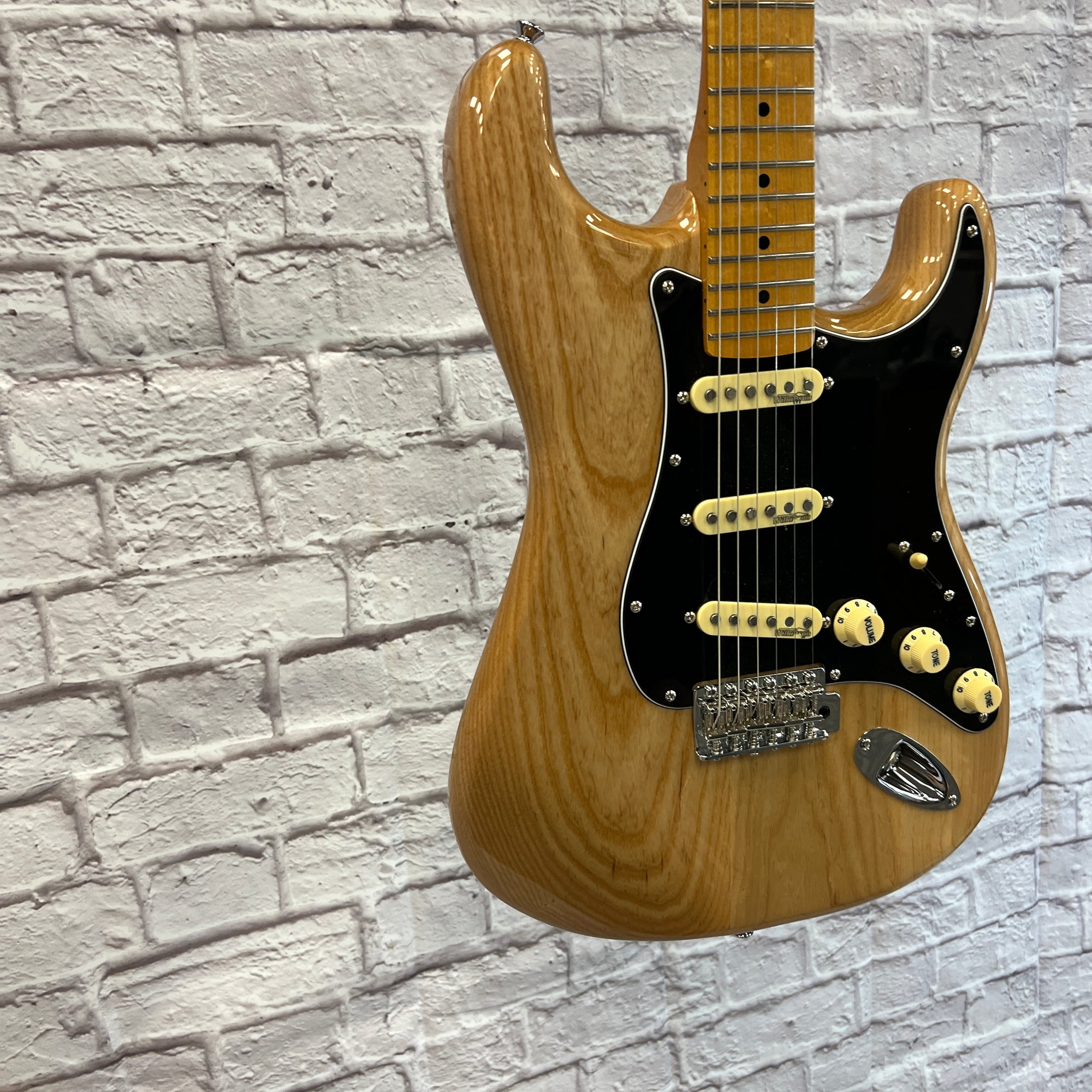 Vintage (Brand) V6M  Strat Style Natural Finish SSS Electric Guitar