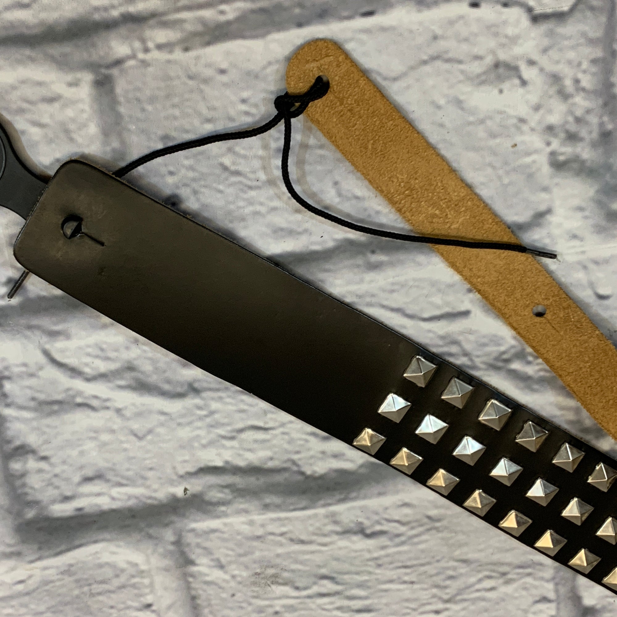 Levy's M1SD-BLK 2.5in Leather Strap w/ Studs Black