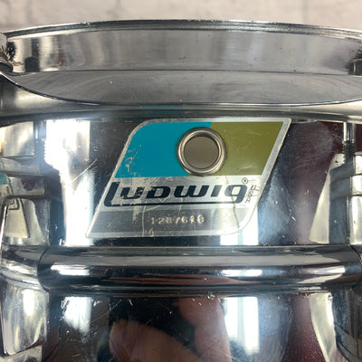 Vintage Ludwig Olive Badge Supraphonic Chrome Over Aluminum 14" Snare