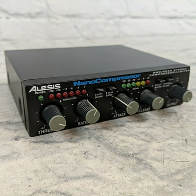 Alesis NanoCompressor RMS / Peak Stereo Compressor / Limiter w/ Power Supply