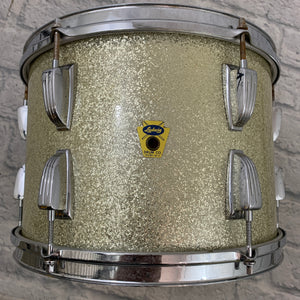 Vintage 1950s Transition Badge Ludwig 9 x 13 Rack Tom Silver Sparkle