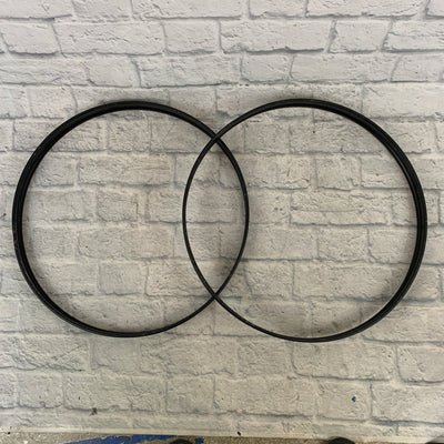 Unbranded 22" Metal Bass Drum Hoops Pair (Black)