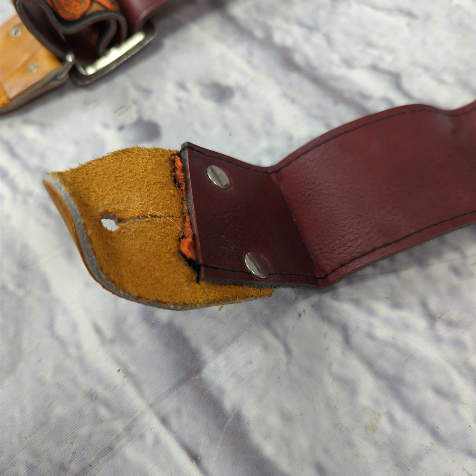Vintage 1970's Woven Buckle 2" Guitar Strap
