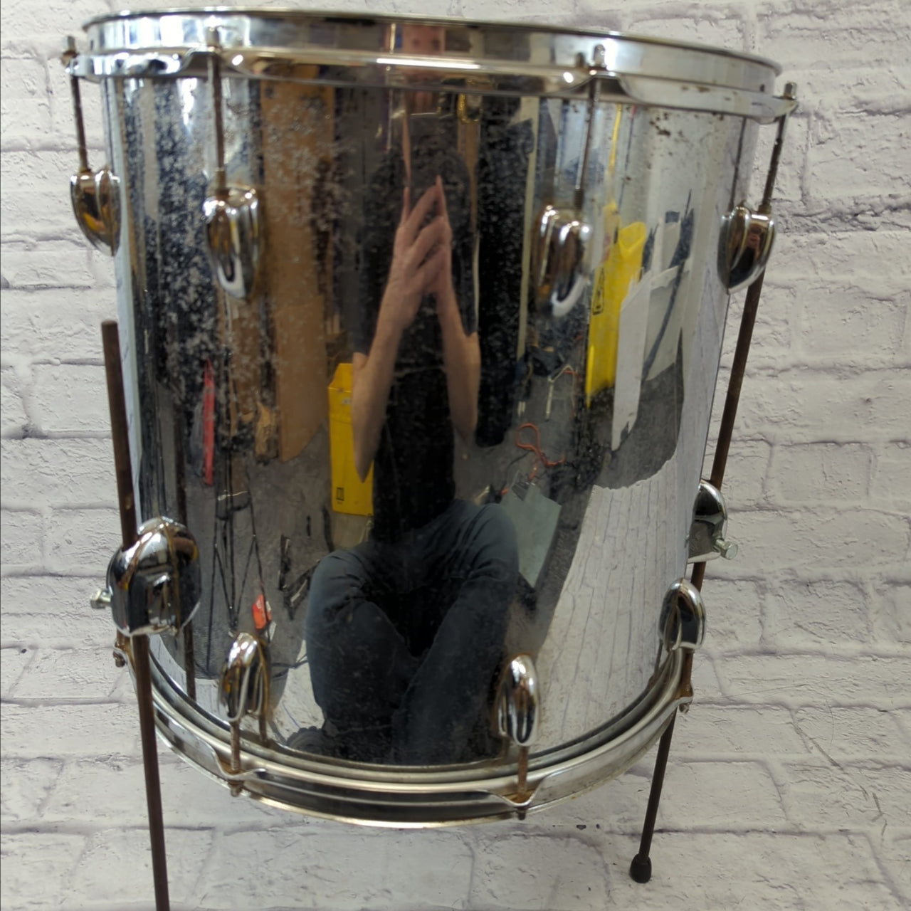Slingerland 16x16 Chrome Over Wood Floor Tom