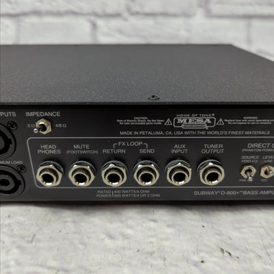 Mesa Boogie Subway D-800 Plus 800-Watt Bass Amp Head