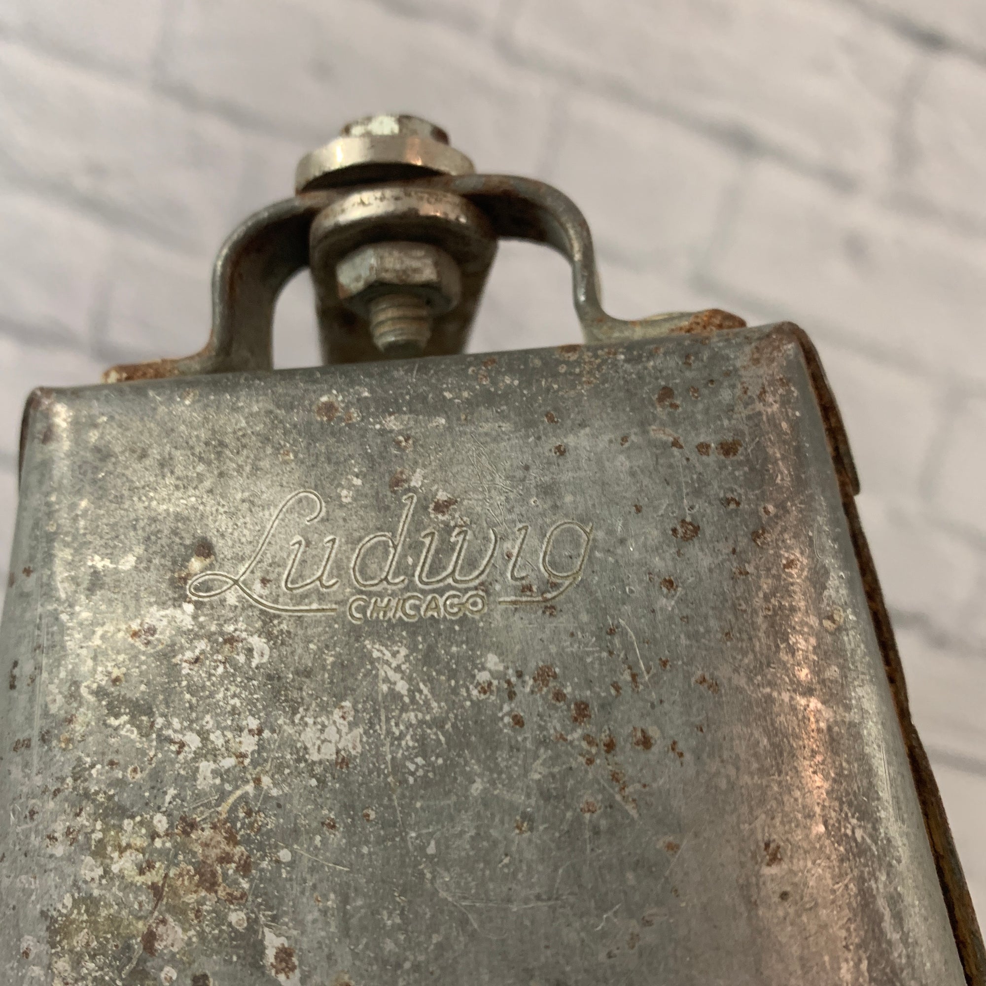 Vintage Hoop-Mounted Ludwig Script Cowbell