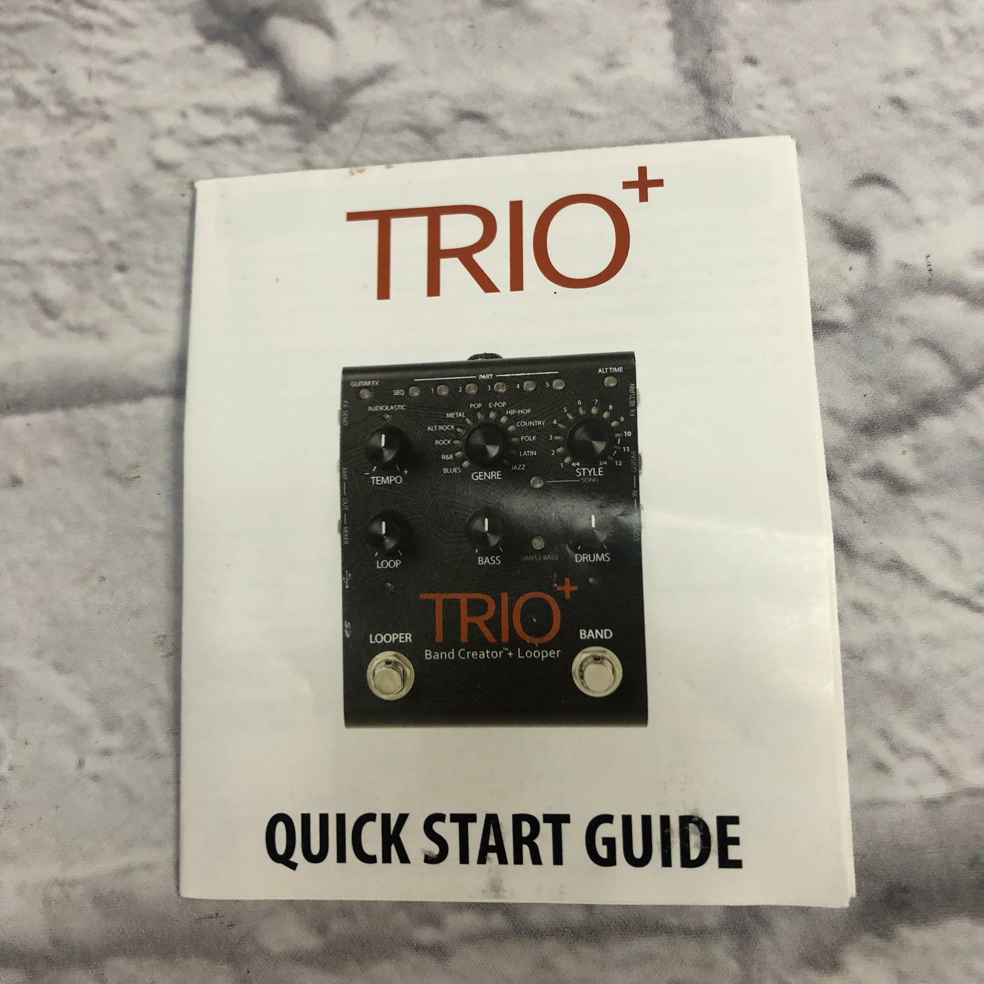 band trio pedal Digitech Trio Plus Band Creator + Looper Pedal